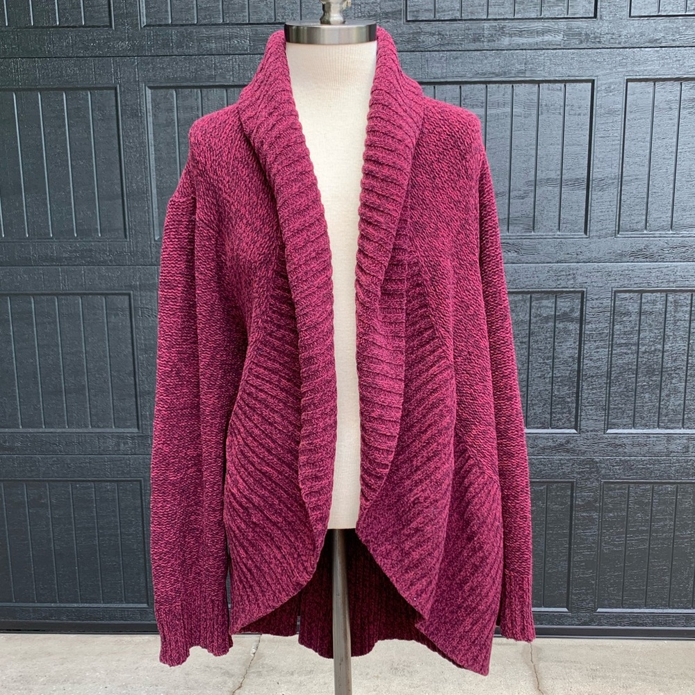 Size L/XL Merlot chunky oversized cardigan